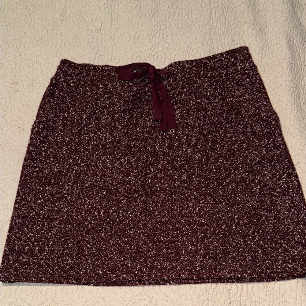 LOFT Burgundy‎ Tweed A-Line Skirt